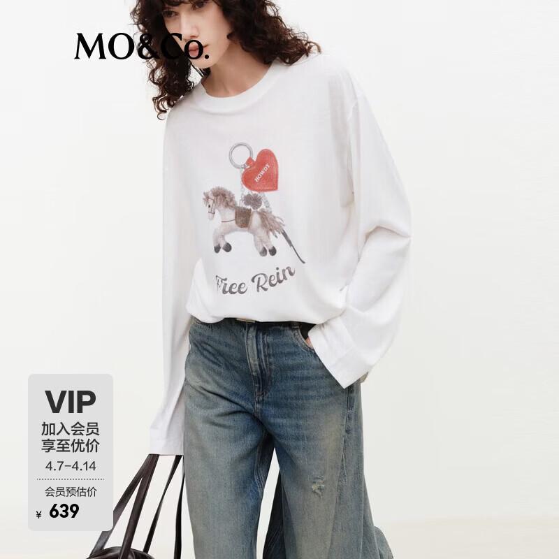 MO&Co. Women s Linen Blend Animal Print T-Shirt XS
