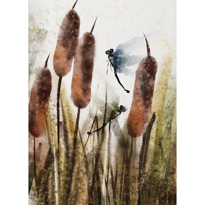 

Постер Акварель Стрекоза Цветы Лаванды Зеленый Ботанический Фиолетовый Цветочный Насекомое Холст Живопись Настенное Искусство для Комнаты Домашний Декор 21cm×30cm NoFrame