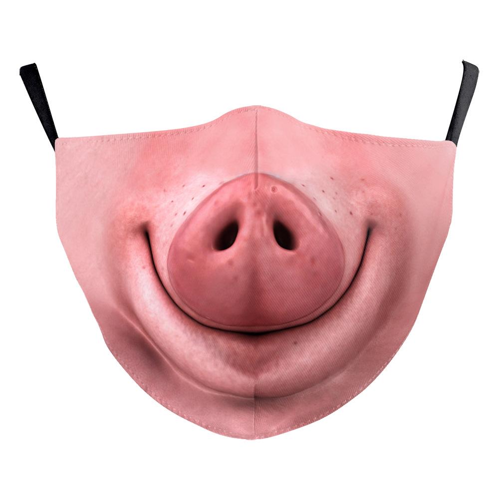 Animal Puppy Funny Mouth Anti-Haze Dustproof Adult Digital Print Protective Mask
