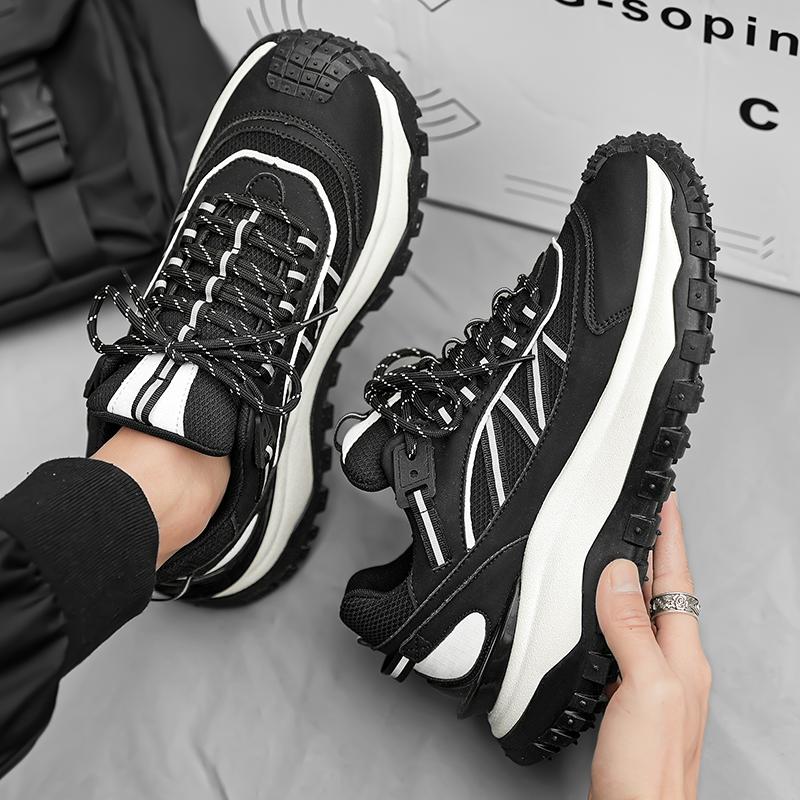 Мужская обувь модные кроссовки сетчатые дышащие повседневные туфли нескользящие кроссовки — фото 3