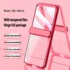 For MOTO Razr 40 Ultra Plated Hinged Automatic Spring 360° Full Protection Anti-Drop with Tempered Film Front Film Phone Case