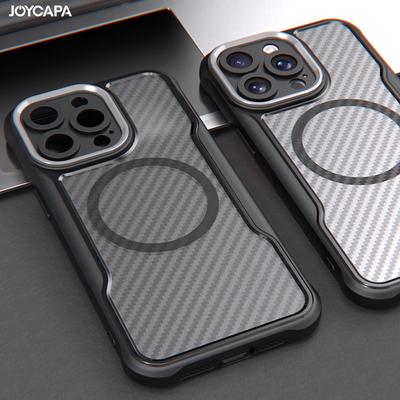 Luxury For Magsafe Wireless Charge Magnetic Case For iPhone 16 15 14 Plus 13 12 11 Pro Max Shockproof Armor Carbon Fiber Cover