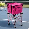 Tennis Ball Cart with Caster Wheels and Zippered Textile Compartment for Coaches