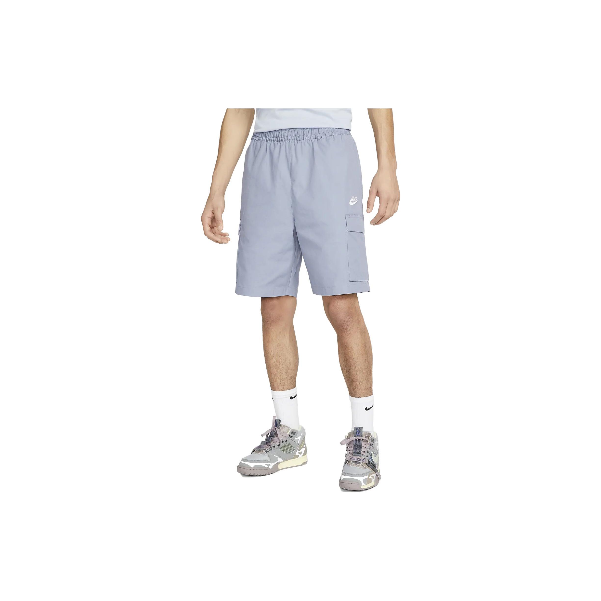 

Nike Brand Logo Drawstring Shorts Men Bottoms Steel-Blue FB1246-493