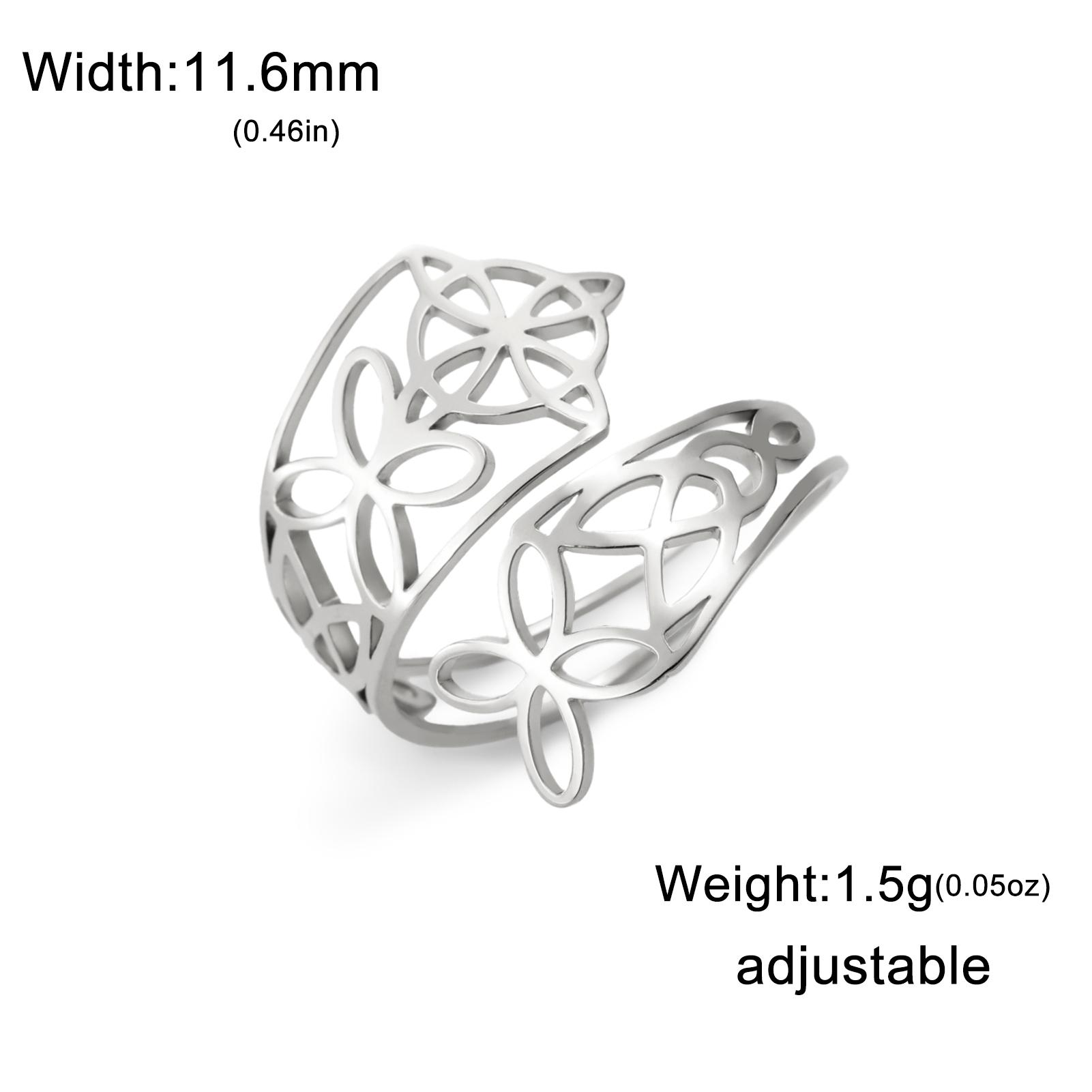 

Teamer Witch Knot Wide Finger Ring for Women Irish Celtics Knot Stainless Steel Open Ring Vintage Amulet Anniversary Jewelry