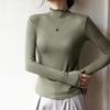 Women T-shirts Ruffles Turtleneck Long Sleeve Warm Autumn Winter Undershirt Solid Bottoming Shirt Fashion High Strecth Basic Top