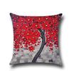 Tree Painted 3d Flowers Cotton Linen Cushion Pillowslip Case Cover 4545cm Decor