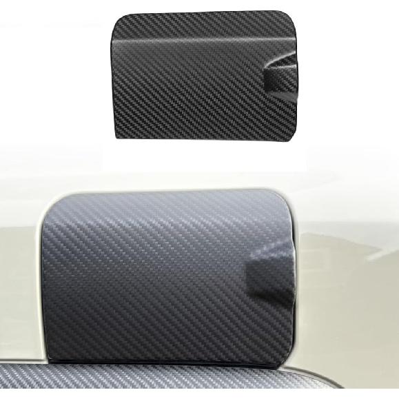 Jogon Real Carbon Fiber Fuel Door Gas Tank Trim Cover for Ford Bronco Raptor 2021 2022 2023 2024 2025, Exterior Body Side Fuel Tank Cap (Glossy CF)