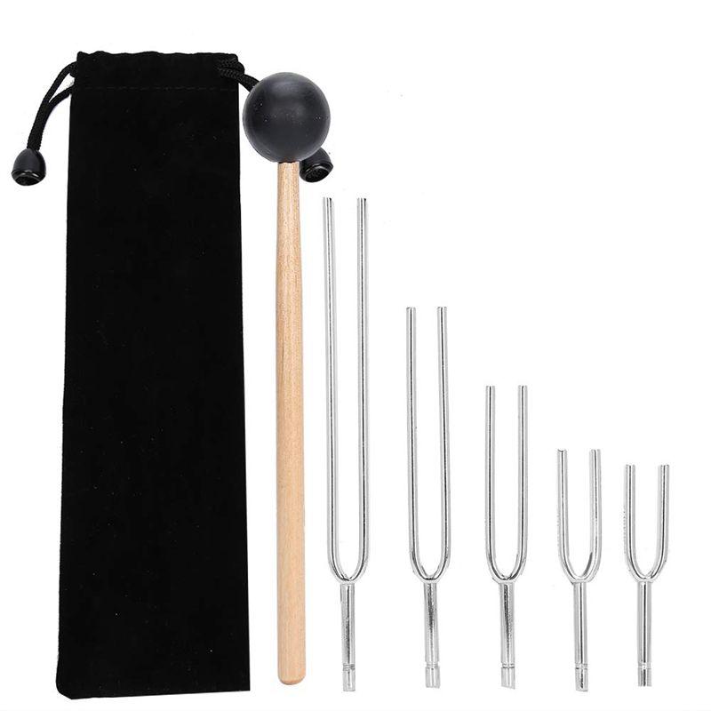 

BAAU Tuning Fork Sound Healing Tool Set 128HZ 256HZ 512HZ 1024HZ 2048HZ Silver Tuning Fork Sound Healing Tool Set срібний