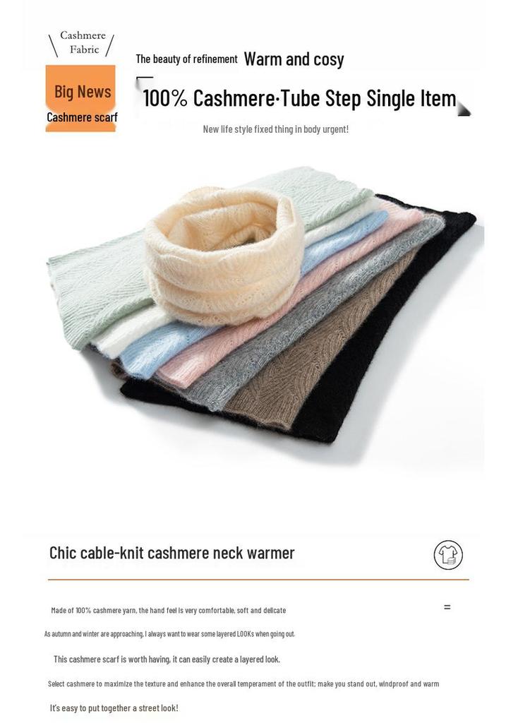 100% reines Kaschmir Verdickter Zopfmuster Halswärmer - Warmer Winter Unisex Schal