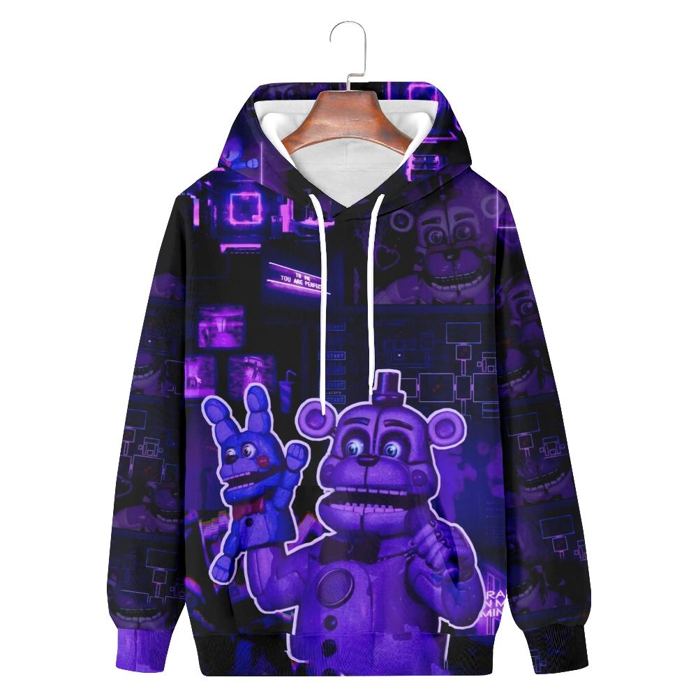 Unisex Fashion Five Nights At Freddy's Hoodie Sweatshirt Cartoon Printed Streetwear Hoodies for Couples