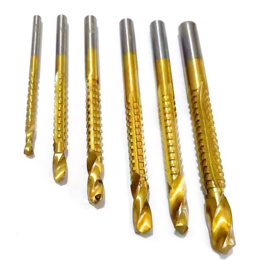 6 bucăți 3/4/5/6/6.5/8MM burghie elicoidale cobalt cu tijă rotundă rezistentă din oțel inoxidabil metal dur, aluminiu, plastic, burghie pentru tăiere unelte pentru prelucrarea lemnului