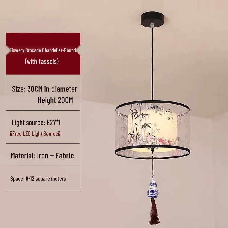 LED Ceiling Light for Balcony, Hallway, or Bedroom - New Chinese Style Small Pendant Light