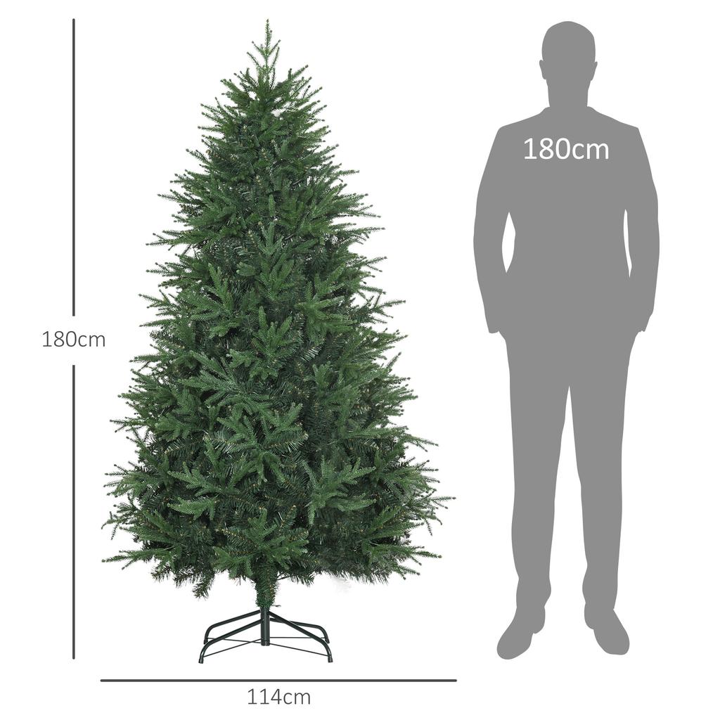 Christmas tree, artificial fir, realistic appearance, quick assembly, plastic, green, 114 x 114 x 180cm