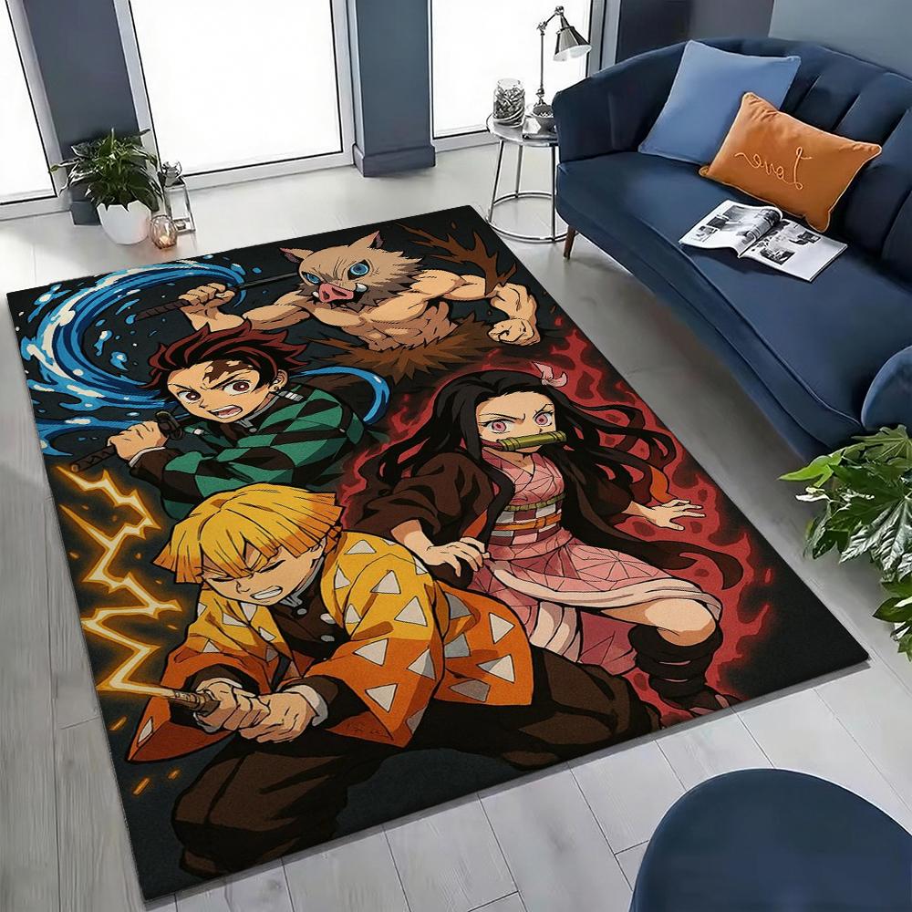 Demon Slayer Character Collection Indoor Rug Thick Nonslip Carpet For Study Reading Area Home Decor Halloween Gift