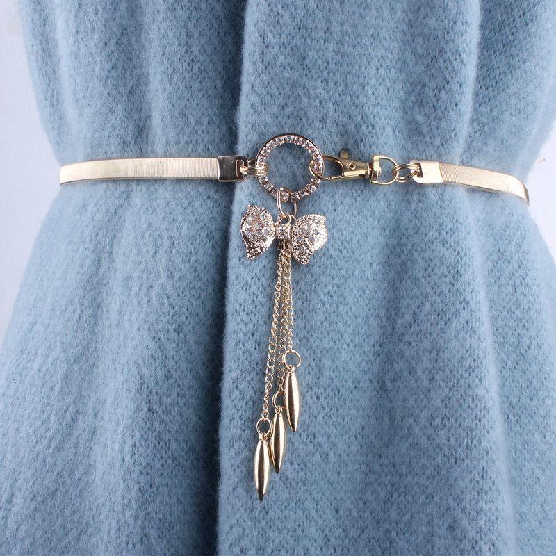 Elegant Metal Spring Waist Chain With Sparkling Fox Pendant For Women Fashion Accessories