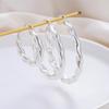 Gold & Silver Twisted Hoop Earrings for Women - Stylish Light Luxury Fashion Accessory