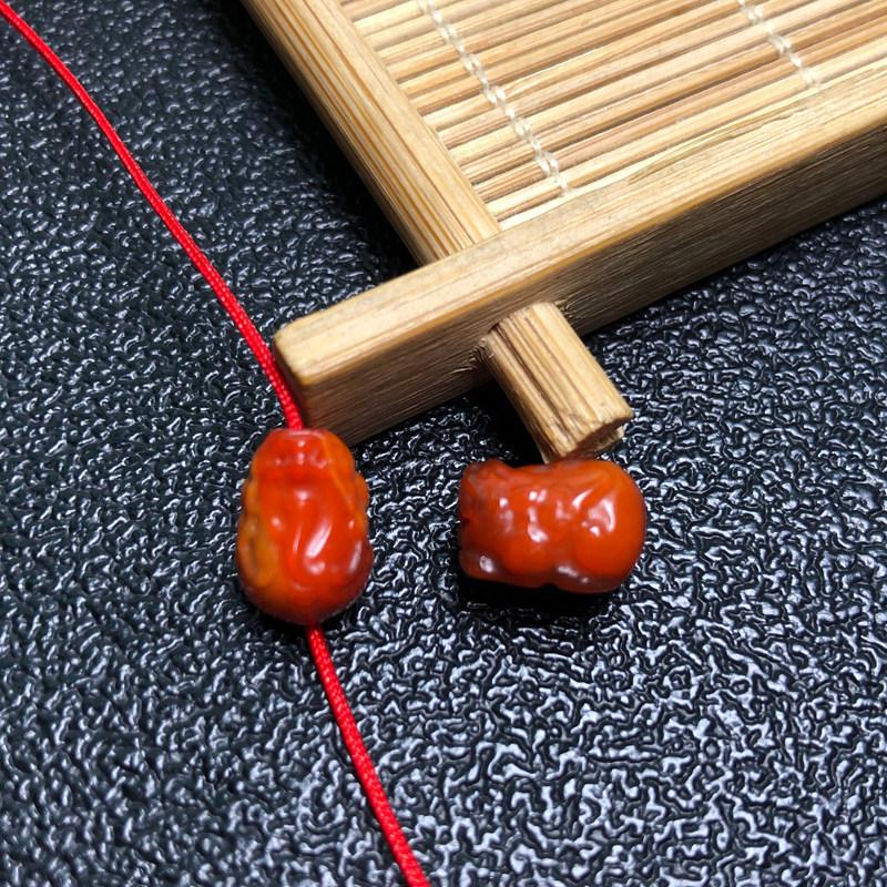 Southern Red Agate Pixiu Lion, Peng Bird,  Nine-Tailed Fox Carved Beads Bracelet Accessories