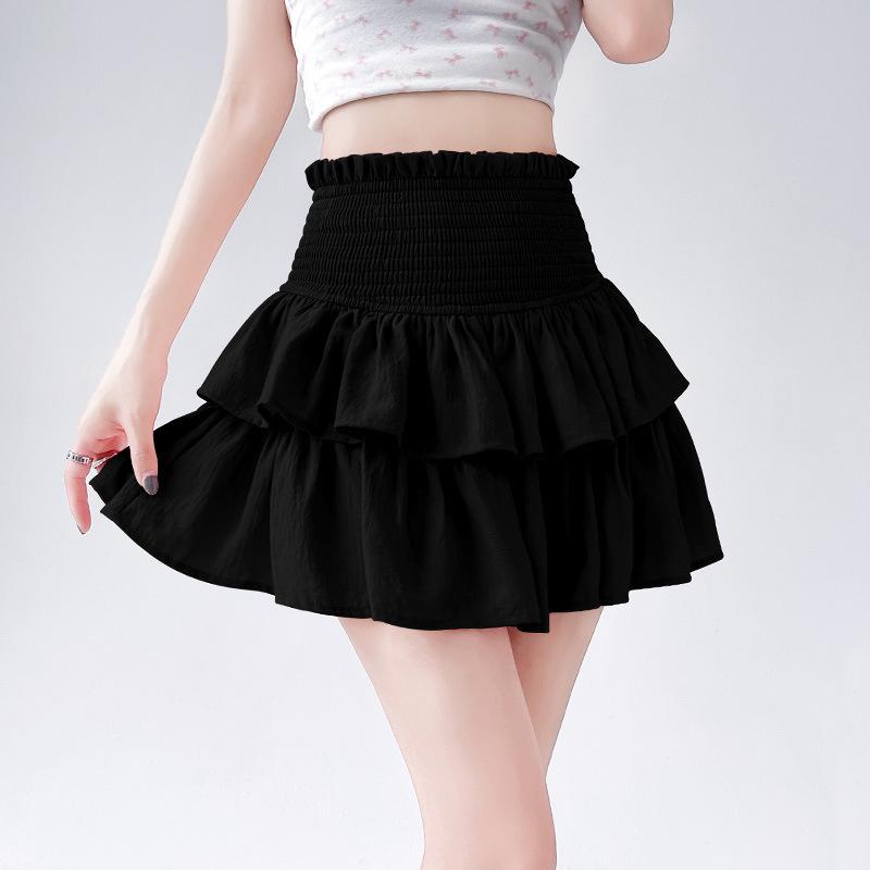 Women's High Waist White Puffy Skirt - Spring/Autumn 2025, Sweet Ballet Cake Style
