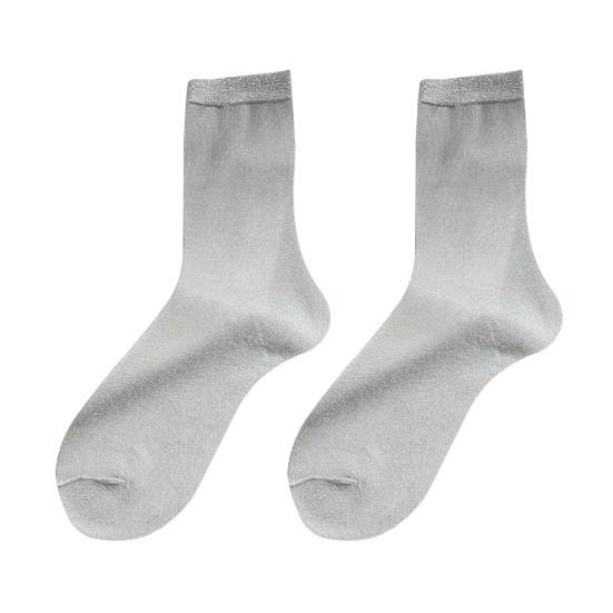 Women's Sheer Glitter Crew Socks Metallic Shimmer Shiny Sparkly Socks Breathable Thin Ankle Socks for Ladies Girls