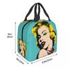 Pop Art Zlatý Warholův svačinový box Opakovaně použitelný Vodotěsný Termo chladící Jídlo Zlatá Dívka Monroe Izolovaná svačinová taška pro Ženy Pracovní tašky