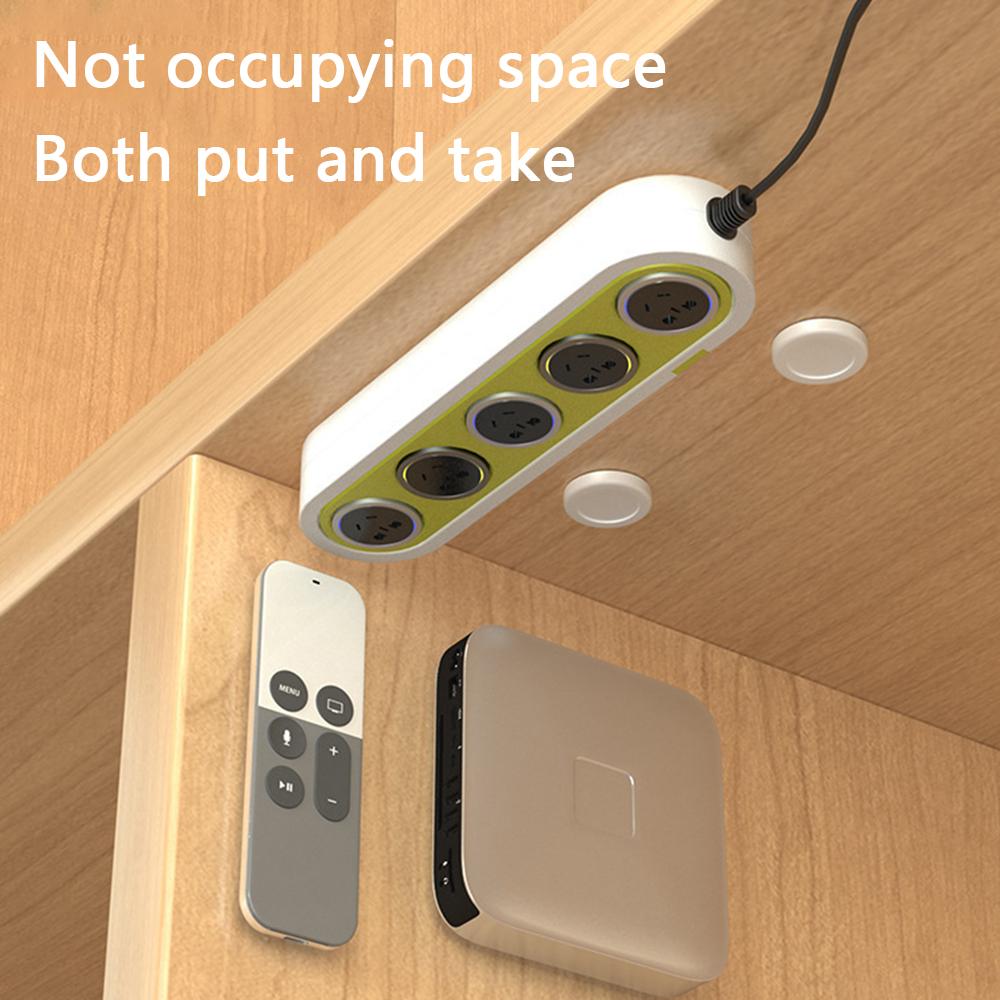 2 Stück Runder Magnet+Kunststoff Fernbedienungshalter Wandmontage Hängehaken Magnetische Matte