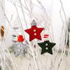 Decorative Knitted Hat Xmas Wool Felt Hanging Pendant Stars Ornaments Christmas Tree Decoration