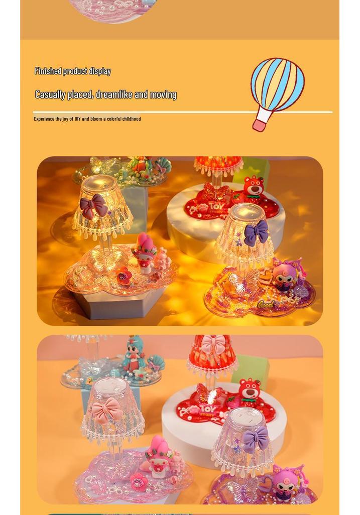 DIY Crystal Night Light Desk Lamp Kit for Girls - Educational Toy & Creative Craft Set
