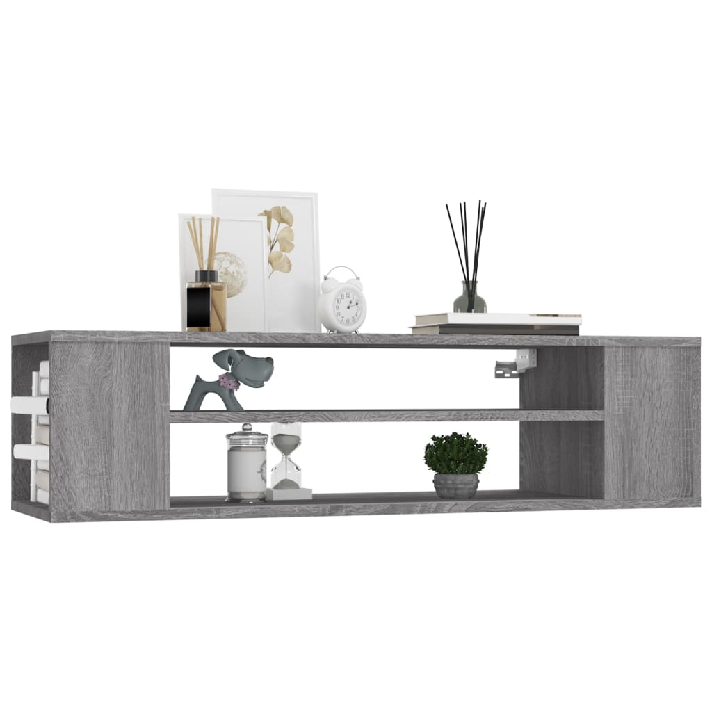 Wall Mounted TV Cabinet Grey Sonoma 100 x 30 x 26.5 cm Particleboard