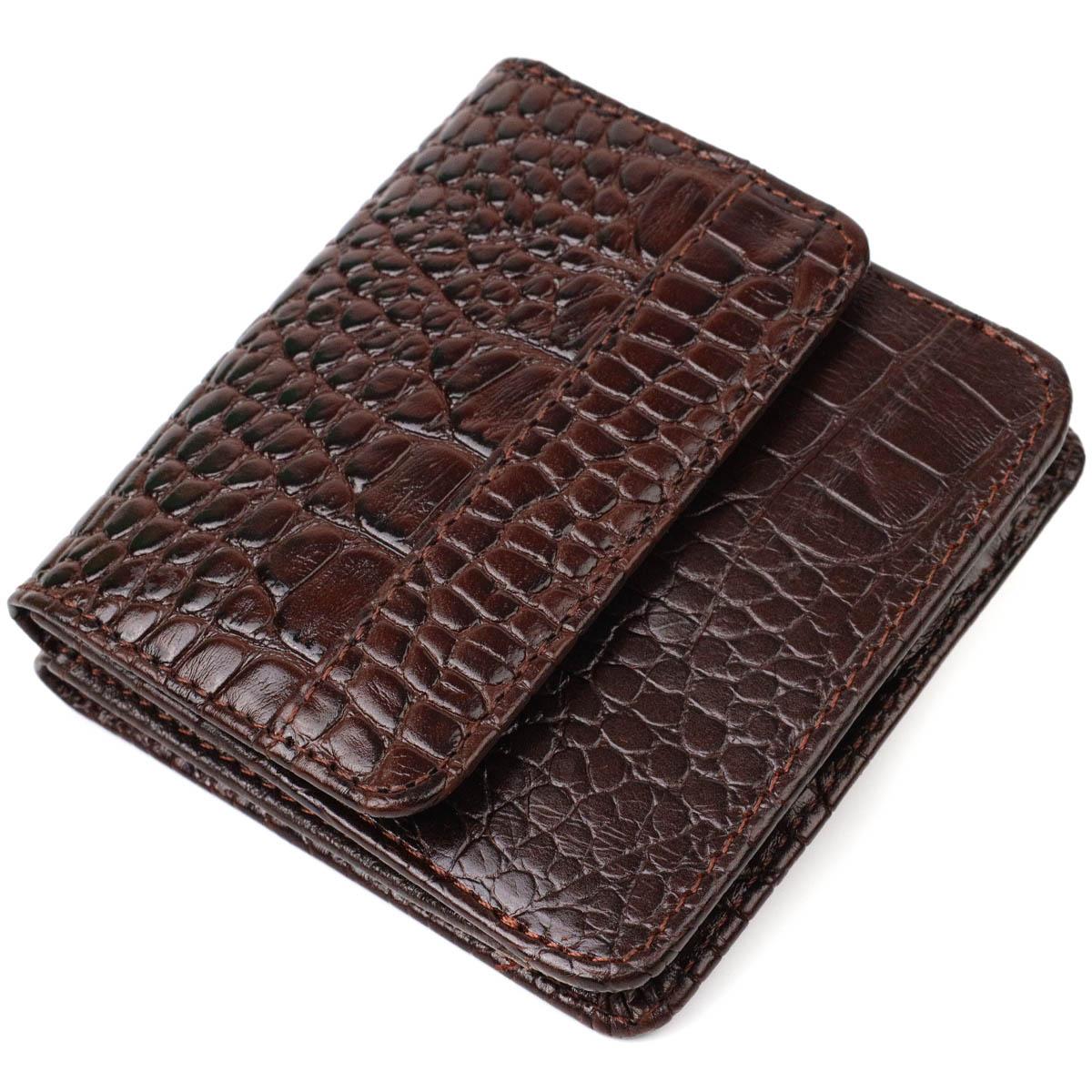

Портмоне з натуральної шкіри з тисненням під крокодила Tony Bellucci Wallet 22022 Коричневий