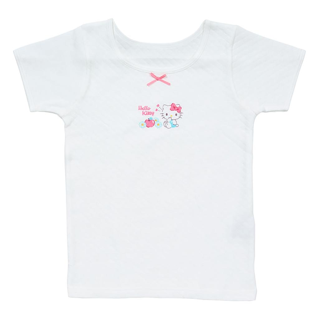 Sanrio Quilted Short Sleeve Undershirt Set Hello with Name 2 225894 Kids' (2 Pieces), Kitty, 120cm, Cotton, Tags, Patterns,