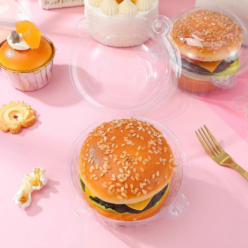 Clear PET Cupcake Boxes for Storage Use Transparent Foodgrade Cake Containers with Lids 50 Pieces