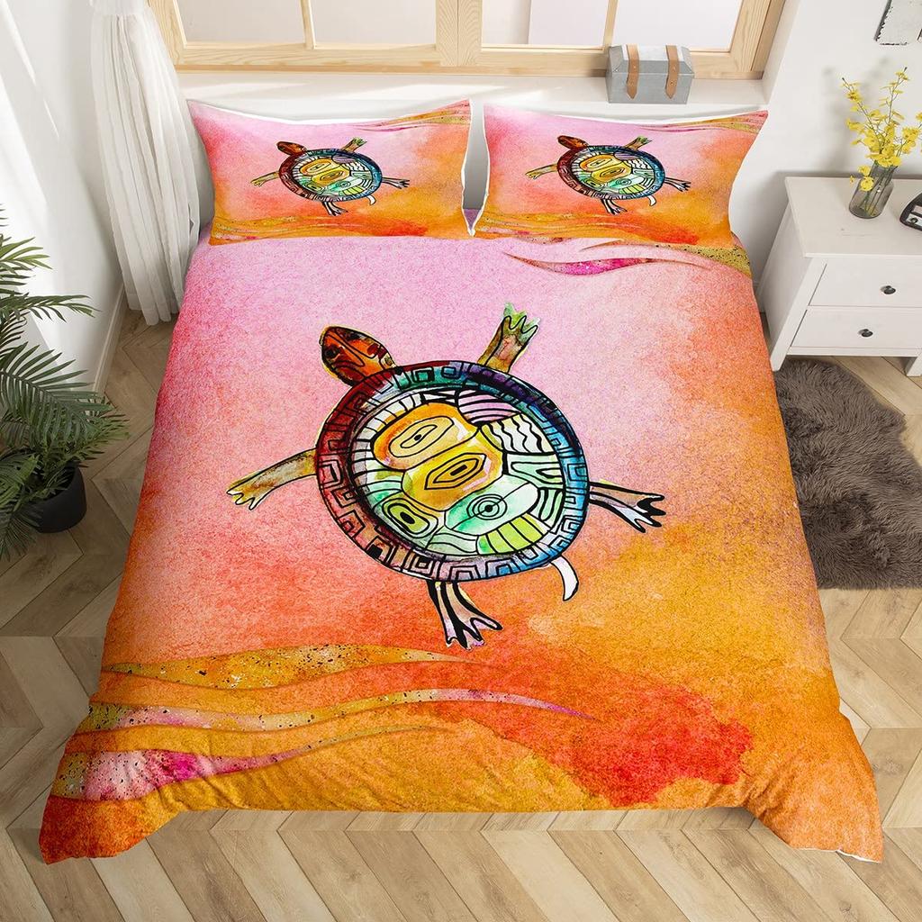 3D Octopus Sea Turtle Duvet Cover Retro Sailboat Crab Reptile Bedding Set Marine Mediterranean Style Jellyfish Comforter Cover