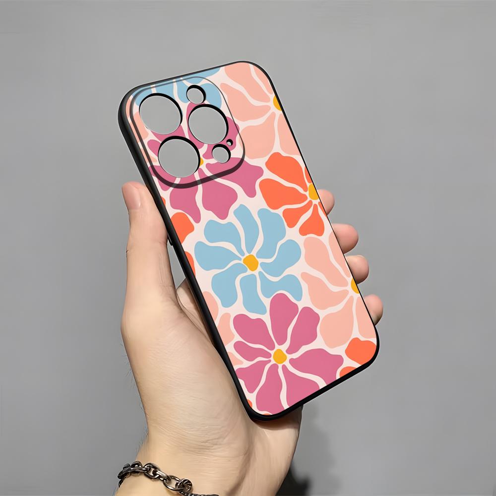 Pink Abstract Flower Phone Case For IPhone 17 Pro Max 16 15 14 Pro Max 13 11 X Xs Xr 8 7Plus Silicone Cover