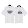 T-shirt in cotone puro a doppia filatura, lavata e invecchiata, con stampa di lettere Vetements, versione alta transfrontaliera, per uomo e donna