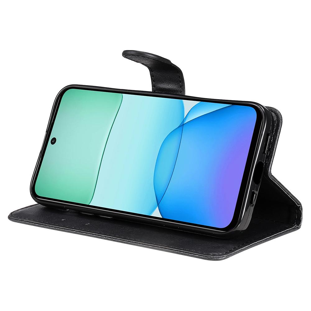 For Xiaomi Redmi 13 5G/13 4G Case Solid Color Leather Mobile Cover Wallet Stand with Strap