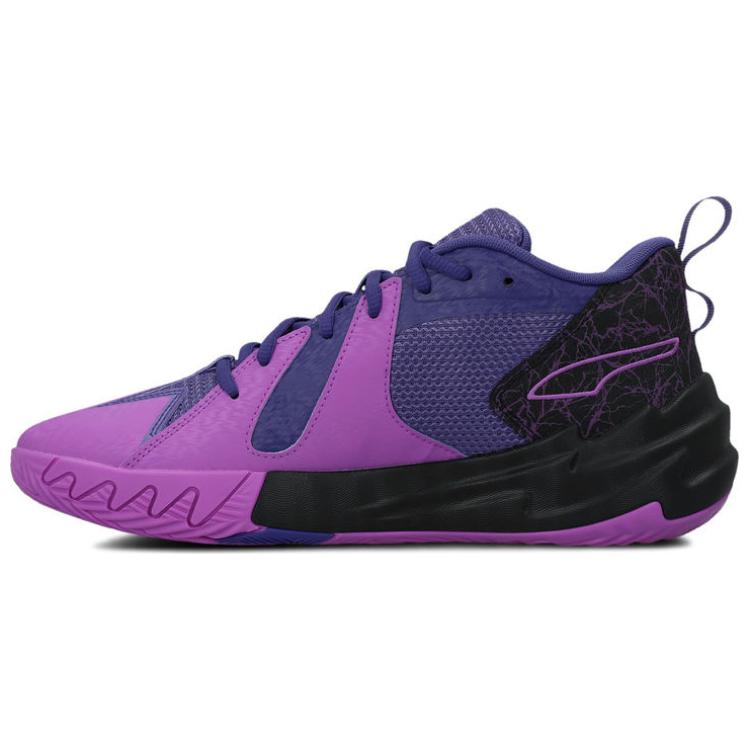 New PUMA Scoot 1 Anti Slip Wear Resistant Mid Top Basketball Shoes Men's Blue Purple 310662-01