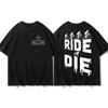 Unisex T-shirt Mode Streetwear Katoen Ride or Die Downhill Fiets Unisex en Dames Casual Rijden Top Zomer Buitensporten T-shirt