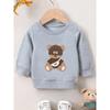 European Size Cartoon Bear Print, 0-3 Years ' Durable Wrinkle-Resistant Comfortable Spring/Fall Versatile Crew Neck Sweatshirt