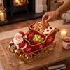 Christmas Trinket Holder Santa Sleigh Table Centerpiece, Multi?Compartment Candy Fruit Serving Bowl, Holiday Centerpiece Festive Tabletop