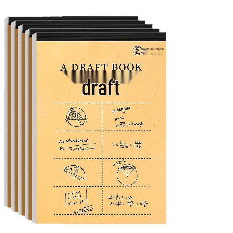 Elementary School Thickened Sectioned Draft Notebook with Beige Eye-Protection Paper