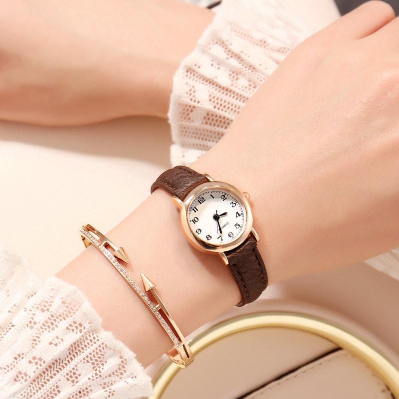 Korean Style Cute Retro Thin Strap Watch for Female Students with Small Dial
