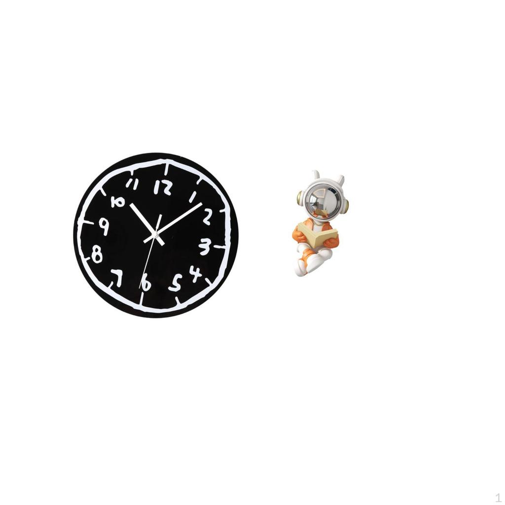 Acrylic Astronaut Wall Clock Sculpture Modern Minimalist Art Decorative Statue for Indoor Kitchen