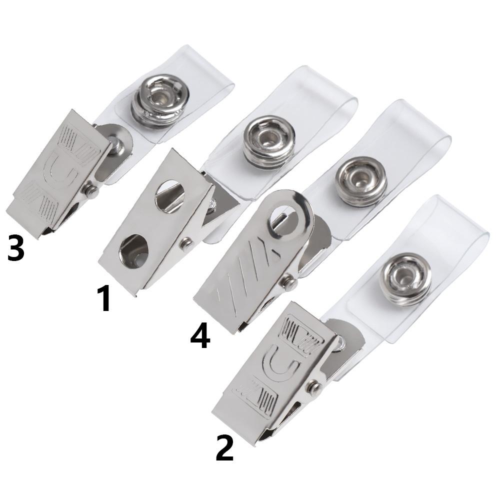 Badge Kaarthouder Roestvrij Staal Lanyard Clips Kantoorartikelen Rolletje Sleutel Naamplaatje Lanyard Clips Map