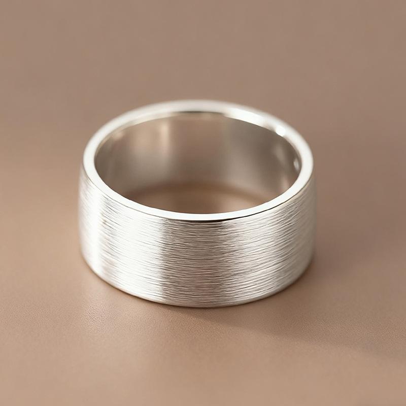 Copper-plated Silver-plated Wide-faced Plain Ring Ring for Women, Commuting Daily Style Simple Jewelry Spring Popular Ring