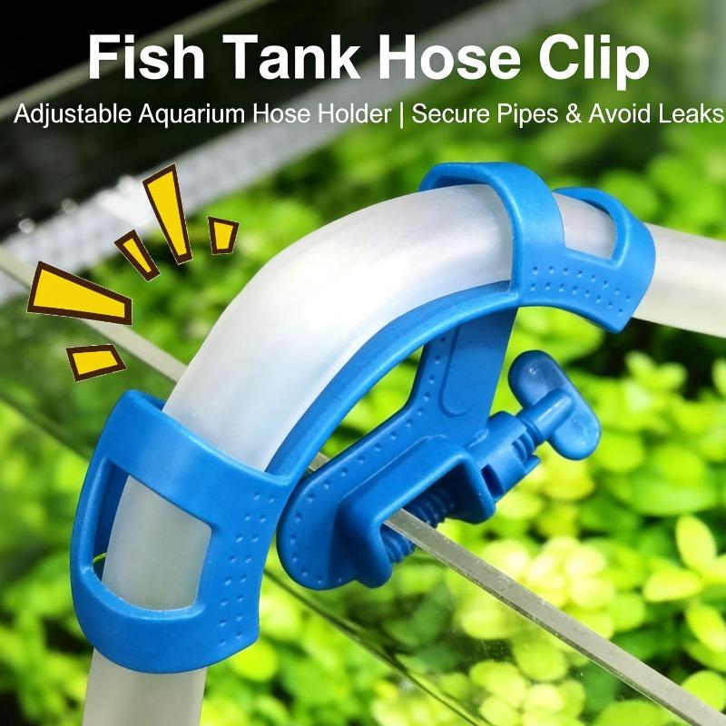 1/5x Water Pipe Fixing Clamp Aquarium Filtration Holder Black Blue Mount Tube Tank Fit Clips for Fish Tank Firmly Hold Hose
