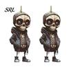Gothic Style Vehicle Decoration 2Pcs Hoodie Skeleton Ornaments, 2D Flat Acrylic Pendants, Backpack Pendant And Keychain Charm Hanging Ornaments