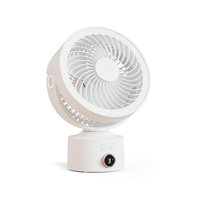

Desk Fan - Small Oscillating Air Circulator for Bedroom, Rechargeable 4000mAh Battery Operated with 3 Speeds, 90 Adjustable Tilt белый