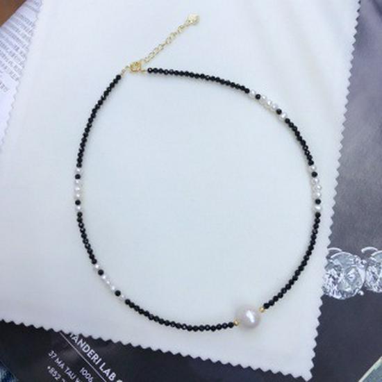 Baroque Freshwater Pearl Necklace  Bracelet with Spinel - Chic and Versatile Jewelry Set