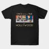 Herren Schwarzes Print-T-Shirt Es war einmal in Tarantinoland No-Cut Transferpapier Druck Baumwoll-T-Shirt